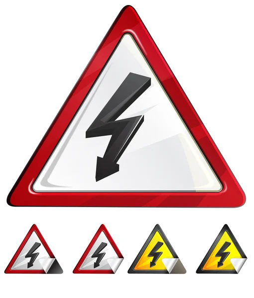 High Voltage Alert Sign — Stock Vector