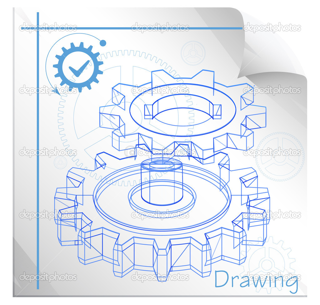 Technical Drawing of Machine Part