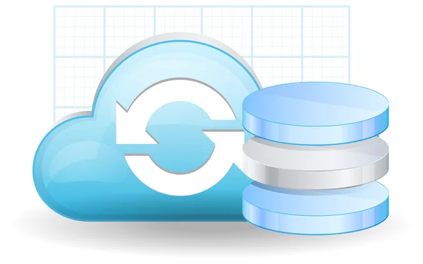 Servicios de base de datos Cloud — Vector de stock