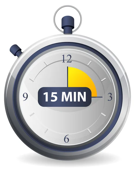 Timer ikon - 15 minuter — Stock vektor