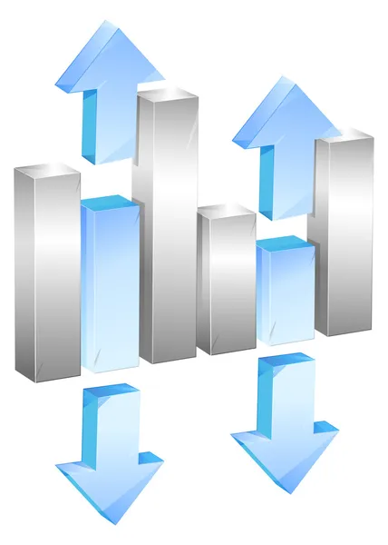 Business Bar Graph with Market Fluctuations — Stock Vector