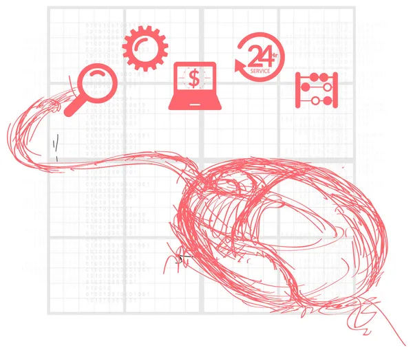 Illustration de gravures technologiques — Image vectorielle