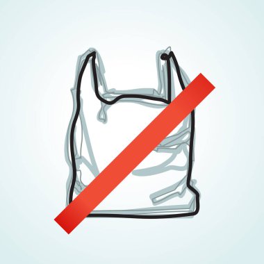 Plastik Torbaya Hayır De - Görüntü EPS 10 Dosyası