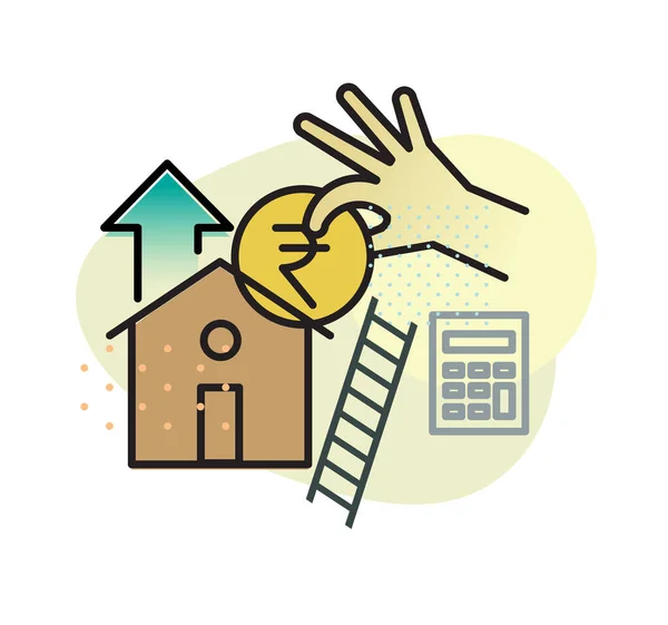 Home Lening Planning Pictogram Als Eps Bestand — Stockvector