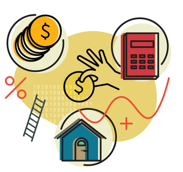 Finanzentscheidungen Home Loan Planning Abbildung Als Eps Datei — Stockvektor