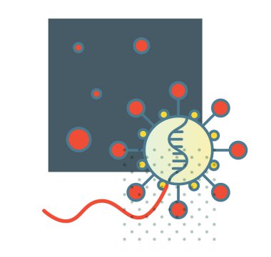 Roman Coronavirus - SARS-CoV-2 - Solunum Sendromu Virüsü - EPS 10 Dosyası Simgesi