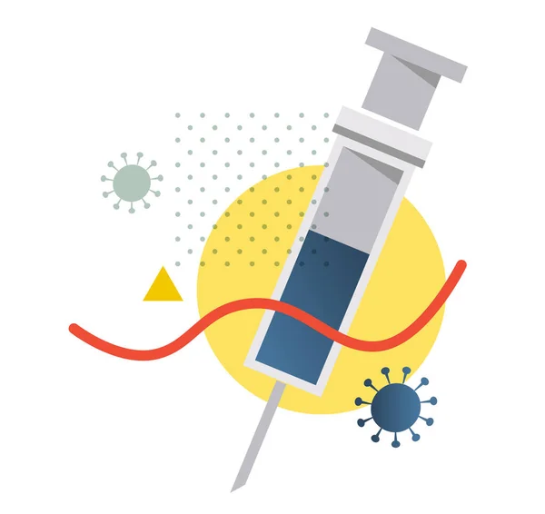 Novel Coronavirus 2019 Ncov Vaccine Drive Illustration Eps File — Stockový vektor