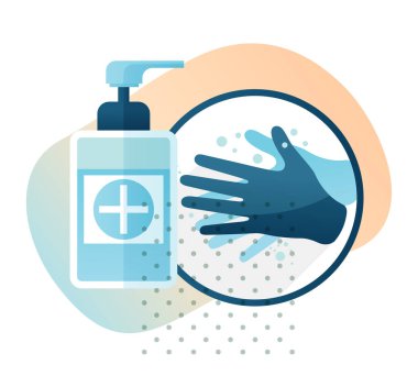 Hijyen - El temizleyici- EPS 10 Dosyası olarak Stok Simgesi