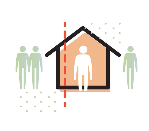 Selbst Isoliert Home Quarantäne Ikone Als Eps Datei — Stockvektor