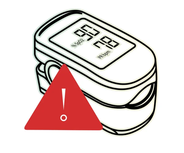 Pulse Oximeter Low Oxygen Level Alert Illustration Eps File — Stock Vector