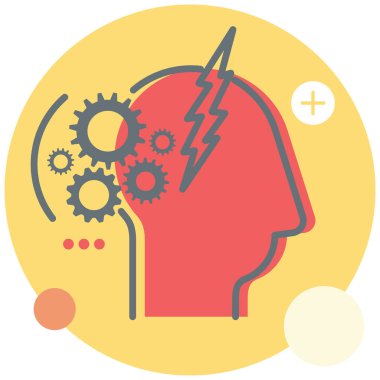 Dişli İnsan Zihni - Simge - Görüntü EPS 10 Dosyası