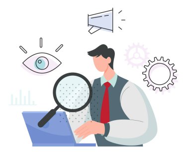 Çalışan Çalışma Süreci - EPS 10 Dosyası Olarak Soyut İllüstrasyon