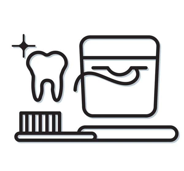Higiene Dental Icono Hilo Dental Como Archivo Eps — Archivo Imágenes Vectoriales