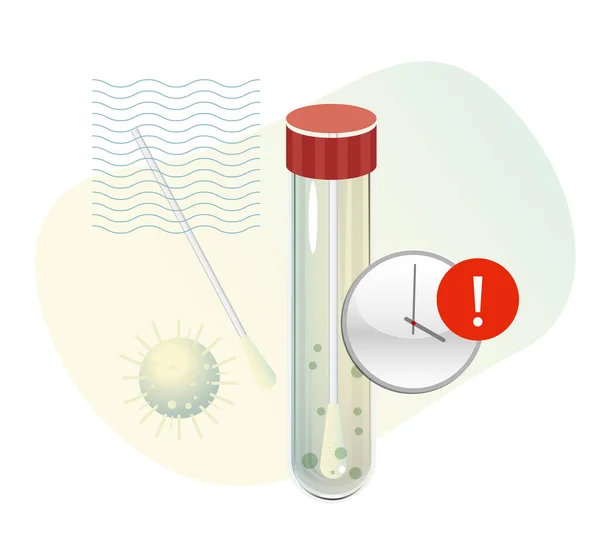 Buccal Swab Testing Time Delay Icon Eps File — Stock Vector