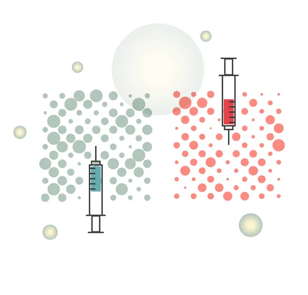 Vaccine Testing Placebo Syringe Illustration Eps File — стоковый вектор