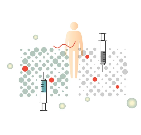 Vaccine Testing Placebo Syringe Illustration Eps File — стоковый вектор