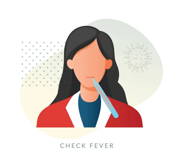Covid 2019 Ncov Symptoms High Temperature Fever Icon Eps File — Vector de stock