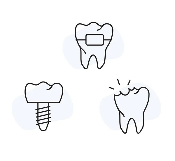 Orthodontics Tooth Implant Dental Care Stock Icon Eps File — Archivo Imágenes Vectoriales