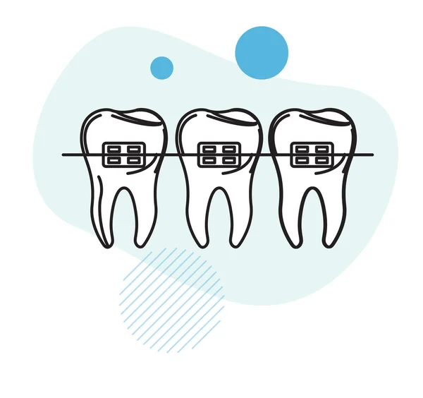 Set Teeth Dental Braces Stock Illustration Eps File — Archivo Imágenes Vectoriales