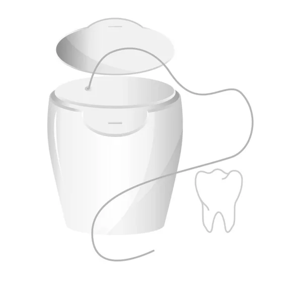Dental Floss Box Teeth Stock Illustration Eps File — Archivo Imágenes Vectoriales