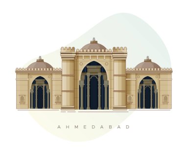 Ahmedabad Şehri - Jama Mescidi, Camii - EPS 10 Dosyası Simgesi 