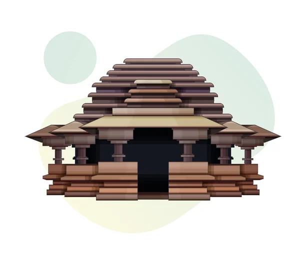 Belgaum City Kapileshwar Tempel Symbolbild Als Eps Datei — Stockvektor