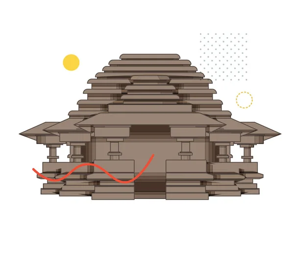 Belgaum City Kapileshwar Temple Ikonillustration Som Eps Fil — Stock vektor