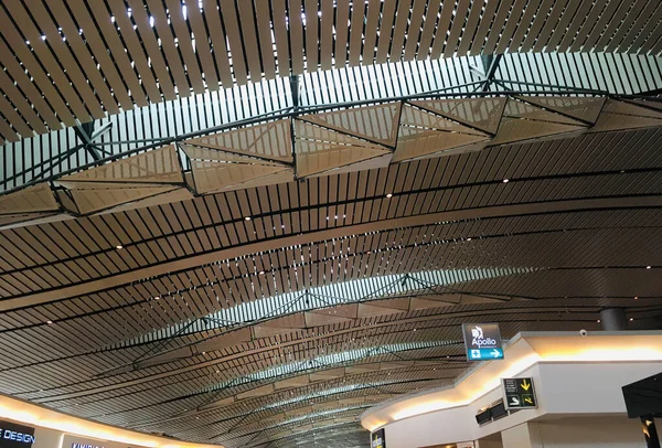 Hall Départ Structure Plafond Salle Départ Domestique Aéroport International Rajiv — Photo