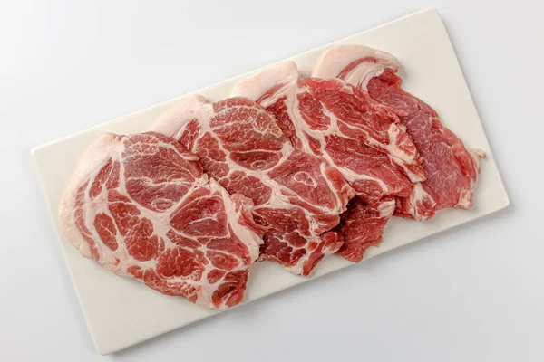 Carne Cerdo Carne Fresca Cruda Carne Cortada Picada —  Fotos de Stock