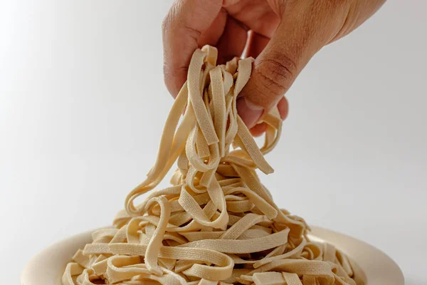 Macarrão Tofu Leve Salgado Grosso Feito Tofu — Fotografia de Stock