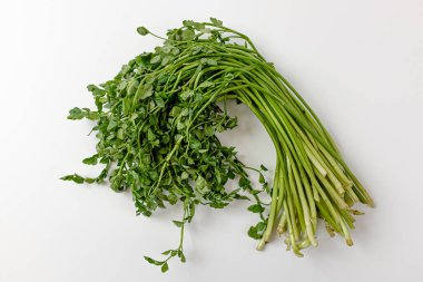 Güzel kokulu sebzeler. Kesilmiş sebze maydanozu. Asya 'da sebzeler yenir