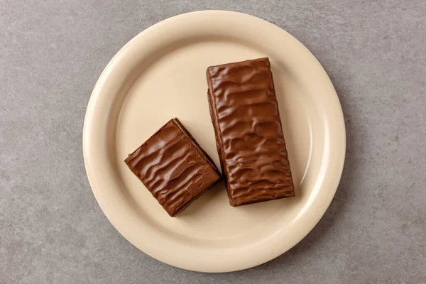 Diet Snack Protein Bars Coated Chocolate —  Fotos de Stock