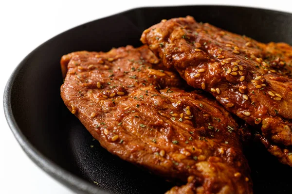 Pork Neck Barbecue White Background — 스톡 사진