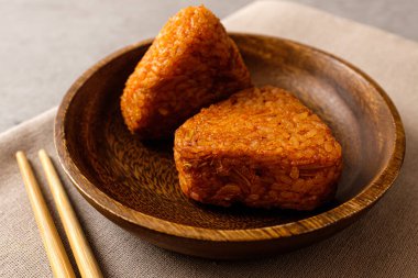 Kimchi rice ball, a simple meal made by combining kimchi and rice