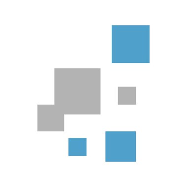 Basit teknoloji kutusu dijital işaret simgesi pikseli teknik element vektör logo çizeriName