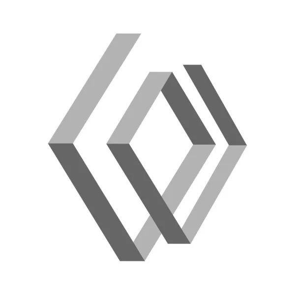 Diseño Abstracto Del Logotipo Espiral Remolinos Superposición Pirámide Estilo Vector — Vector de stock