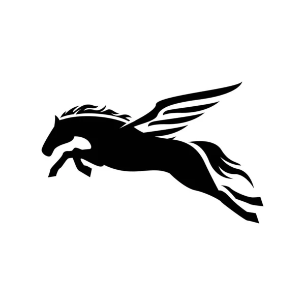 Powerfull Pegasus Graphic Logo Abstract Strength Horse Wings Vector — Stock Vector