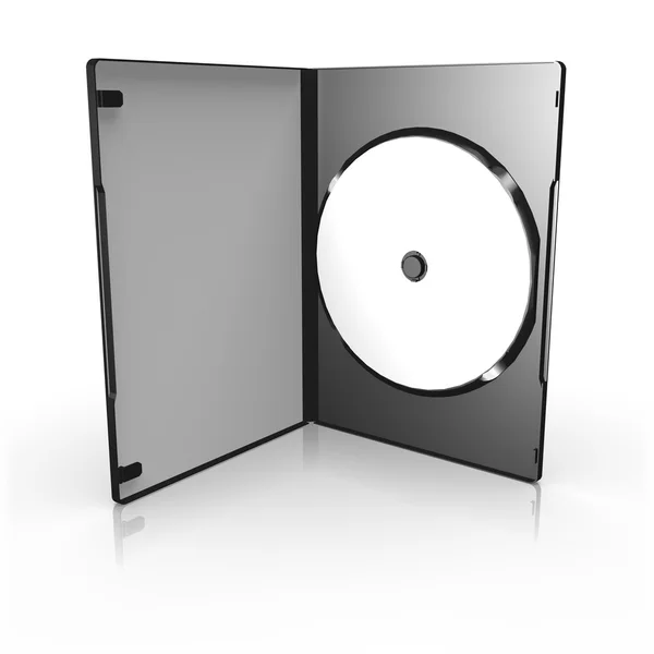 CD-Box mit offenem Papier — Stockfoto