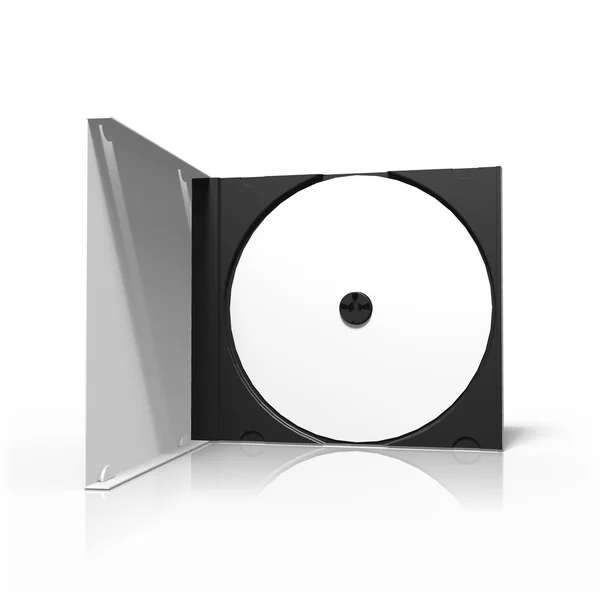 3d rendu de boîtier de disque avec disque, isolé sur fond blanc — Photo