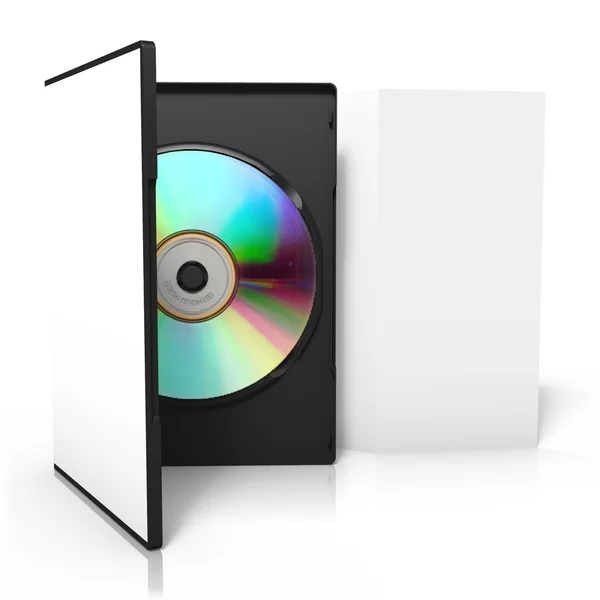Rendering 3d di dvd box con documentazione — Foto Stock