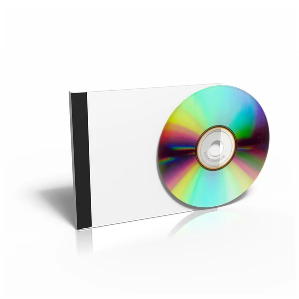 3d 渲染的光盘，光盘案被隔绝在白色背景上 图库图片