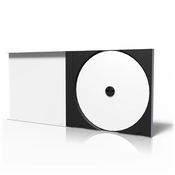 3d 渲染的光盘，光盘案被隔绝在白色背景上 免版税图库照片