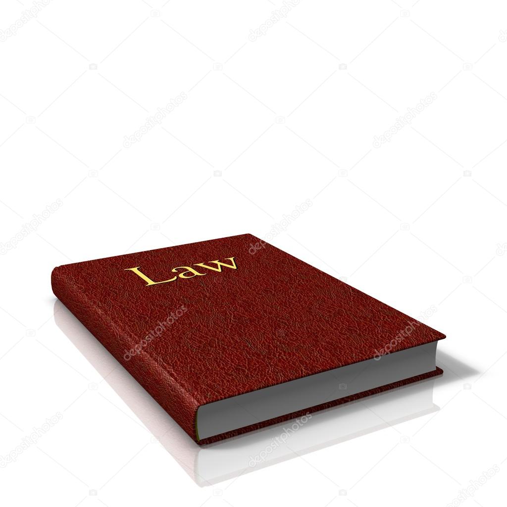 Law book with red leather cover
