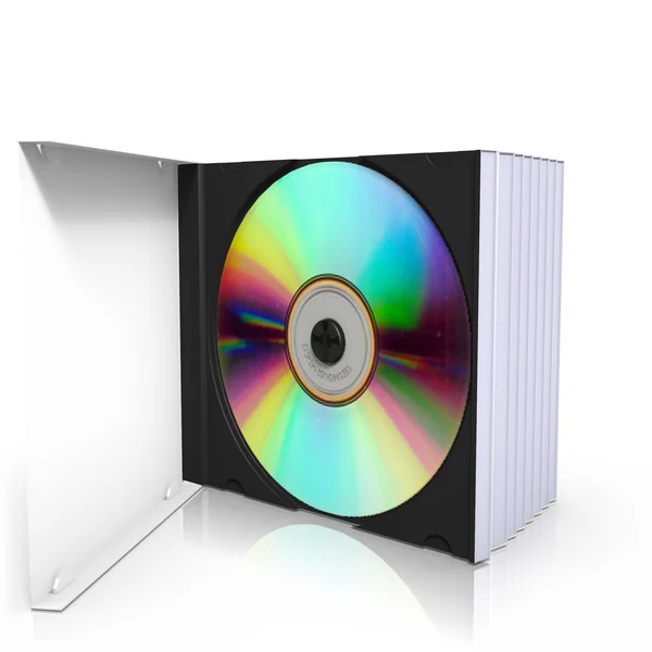 Cd box met disc — Stockfoto