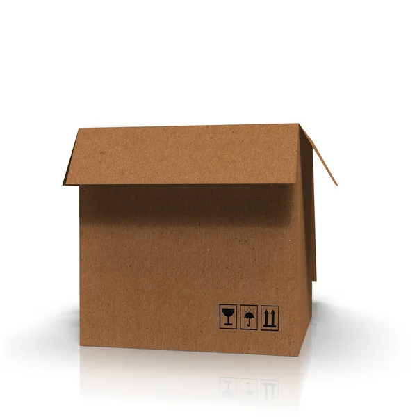 Caixa móvel de papelão — Fotografia de Stock
