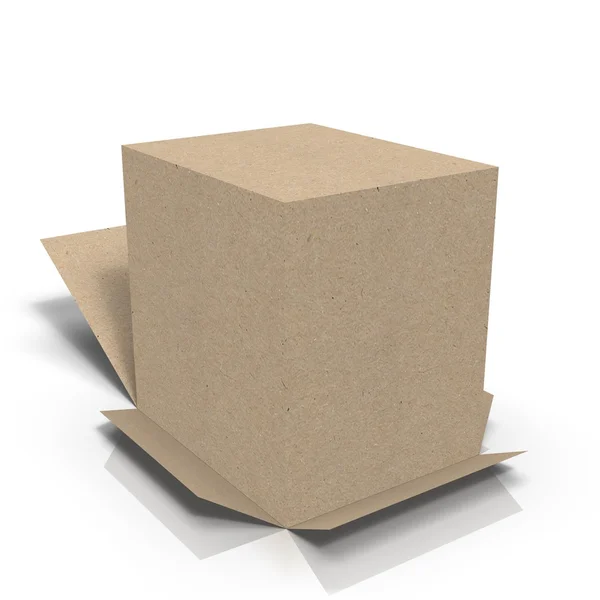 Картонная коробка вверх ногами — стоковое фото