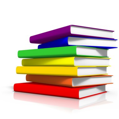 Renkli kitap yığını