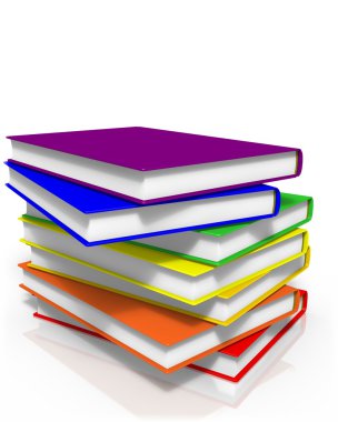 Renkli kitap yığını