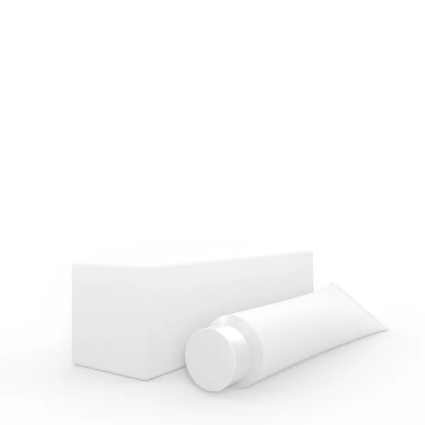 Tube with box as a template — Stock Photo, Image