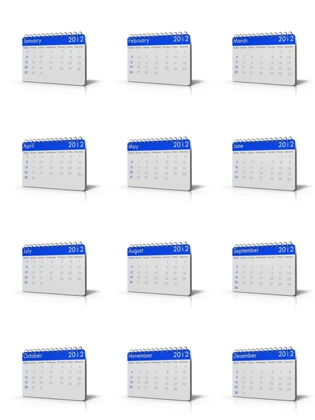 Monthly calender of 2012 — Stock Photo, Image